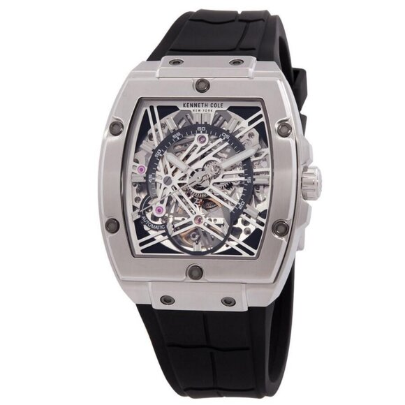 NWT Authentic Kenneth Cole New York Automatic Skeleton Dial Men's Watch - Picture 1 of 3